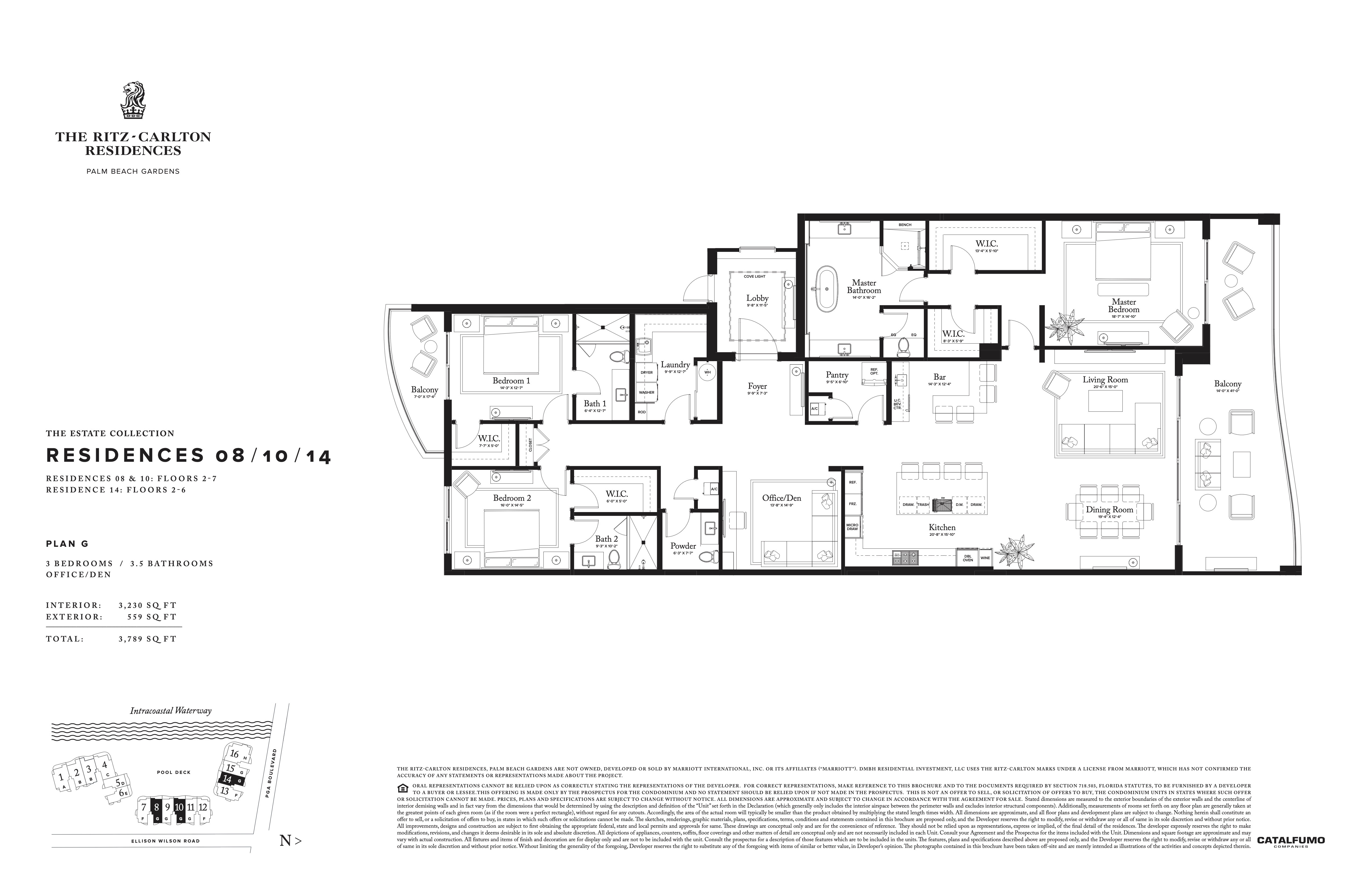 Floor Plan for Ritz Palm Beach Gardens Floorplans, Plan G